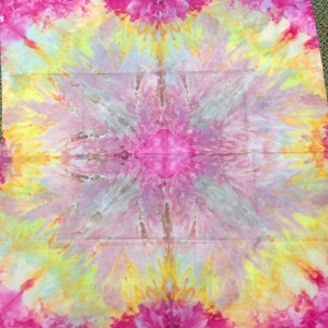 Hand dyed Mandala Pink & Yellow