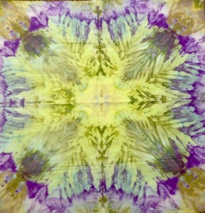 Hand Dyed Mandala Green & Purple