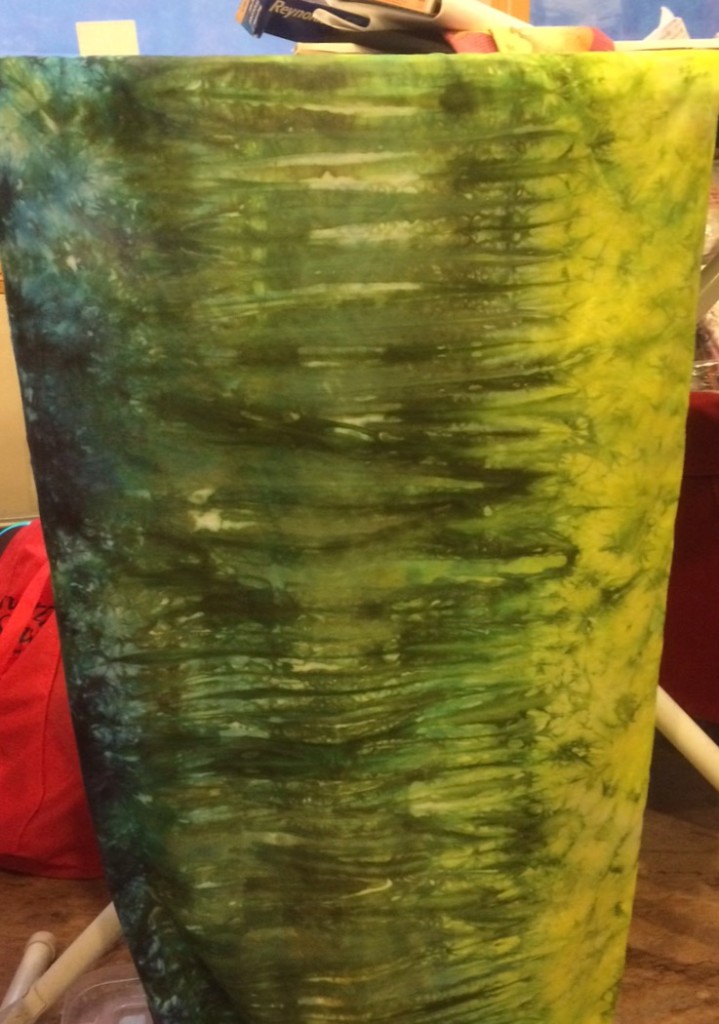 Green Trees hand dyed fabric