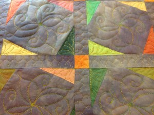 Custom quilting - Twinkle Star quilt with sashing