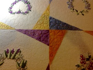 Heirloom quilting - Twinkle Star quilt pattern with embroidery